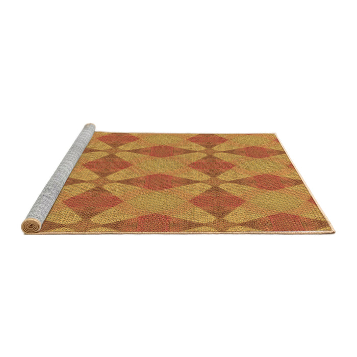 Sideview of Machine Washable Transitional Orange Red Orange Rug, wshpat3080brn