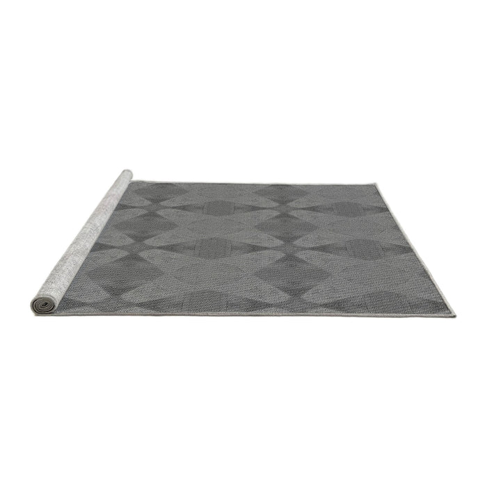 Sideview of Machine Washable Transitional Ash Gray Rug, wshpat3080gry