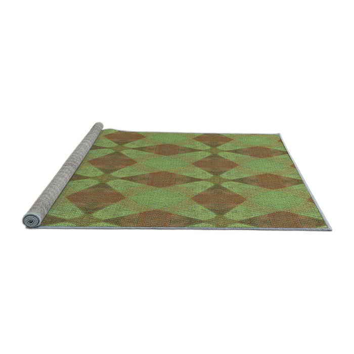 Sideview of Machine Washable Transitional Yellow Green Rug, wshpat3080lblu