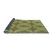 Thickness of Patterned Yellow Green Rug, pat3080lblu