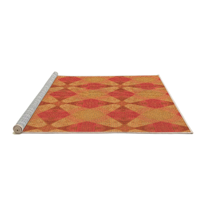 Sideview of Machine Washable Transitional Scarlet Red Rug, wshpat3080org