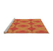 Sideview of Machine Washable Transitional Scarlet Red Rug, wshpat3080org