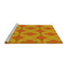 Sideview of Machine Washable Transitional Orange Red Orange Rug, wshpat3080yw