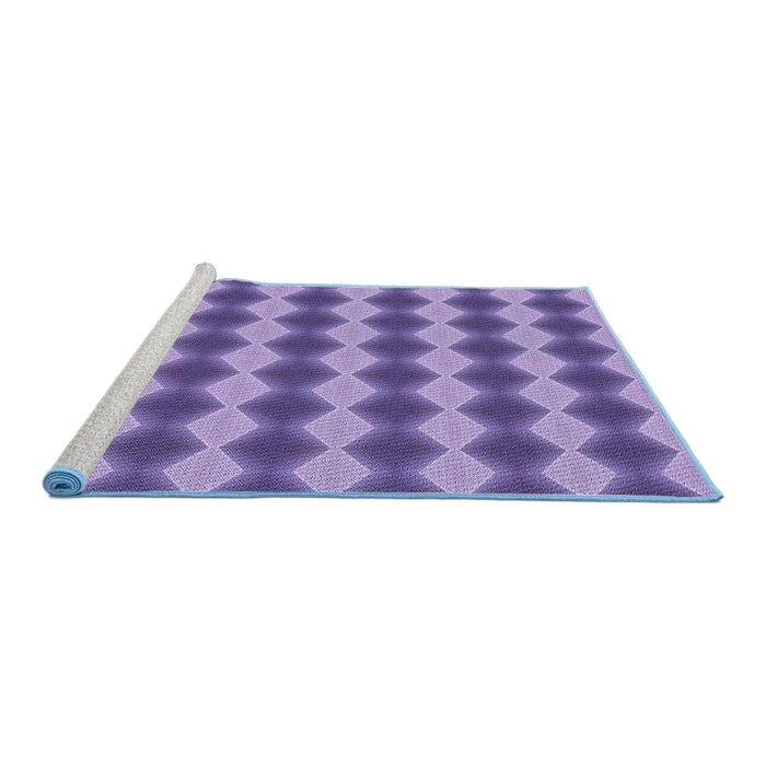 Sideview of Machine Washable Transitional Amethyst Purple Rug, wshpat3082blu