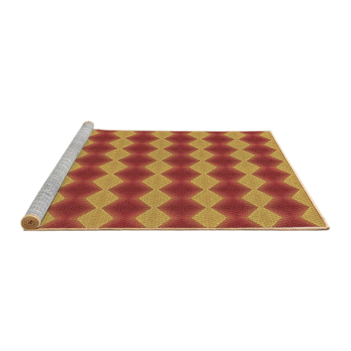 Sideview of Machine Washable Transitional Red Rug, wshpat3082brn