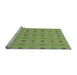 Sideview of Machine Washable Transitional Olive Green Rug, wshpat3083lblu