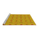 Sideview of Machine Washable Transitional Neon Orange Rug, wshpat3083yw