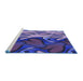 Sideview of Machine Washable Transitional Denim Dark Blue Rug, wshpat3084blu