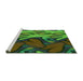 Sideview of Machine Washable Transitional Apple Green Rug, wshpat3084grn