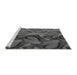 Sideview of Machine Washable Transitional Gray Rug, wshpat3084gry