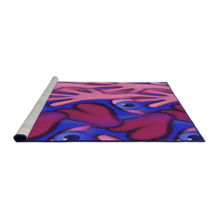 Sideview of Machine Washable Transitional Dark Magenta Purple Rug, wshpat3084pur