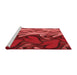 Sideview of Machine Washable Transitional Red Rug, wshpat3084rd