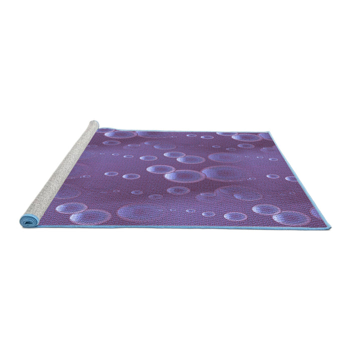 Sideview of Machine Washable Transitional Purple Rug, wshpat3085blu