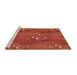 Sideview of Machine Washable Transitional Orange Red Orange Rug, wshpat3085brn