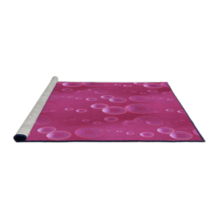 Sideview of Machine Washable Transitional Neon Pink Rug, wshpat3085pur