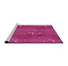 Sideview of Machine Washable Transitional Neon Pink Rug, wshpat3085pur