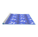 Sideview of Machine Washable Transitional Denim Blue Rug, wshpat3086blu