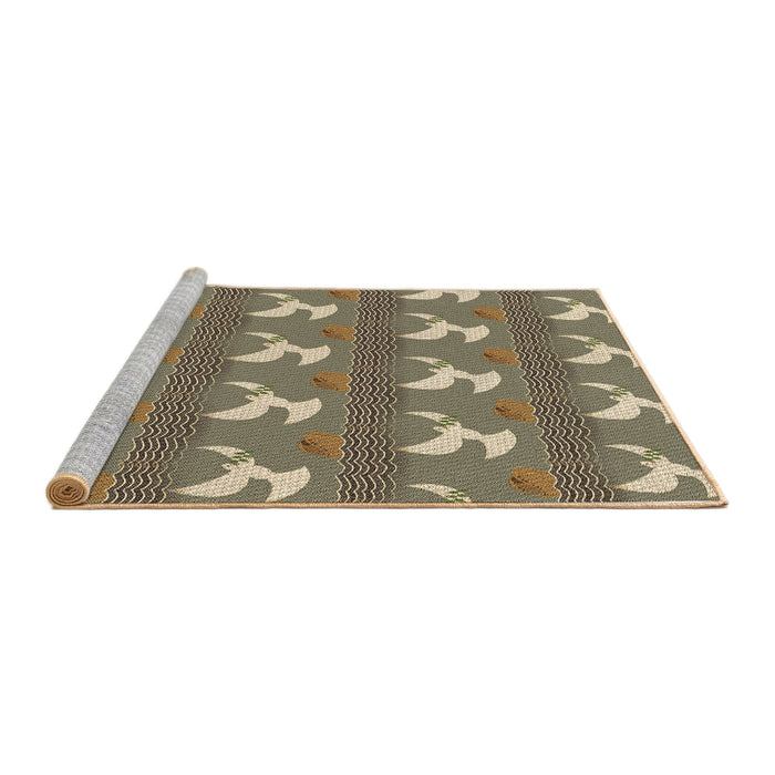 Sideview of Machine Washable Transitional Brown Rug, wshpat3086brn