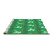 Sideview of Machine Washable Transitional Lime Mint Green Rug, wshpat3086grn