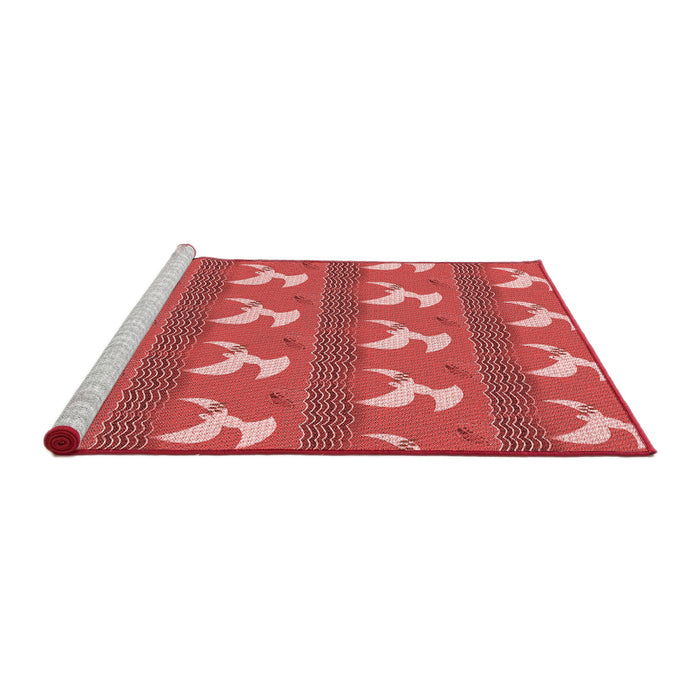 Sideview of Machine Washable Transitional Red Rug, wshpat3086rd