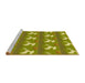 Sideview of Machine Washable Transitional Dark Yellow Green Rug, wshpat3086yw