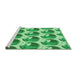 Sideview of Machine Washable Transitional Jade Green Rug, wshpat3087grn