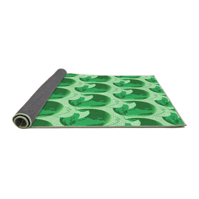 Thickness of Patterned Jade Green Rug, pat3087grn