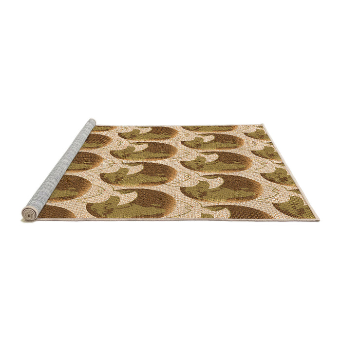 Sideview of Machine Washable Transitional Dark Bisque Brown Rug, wshpat3087org