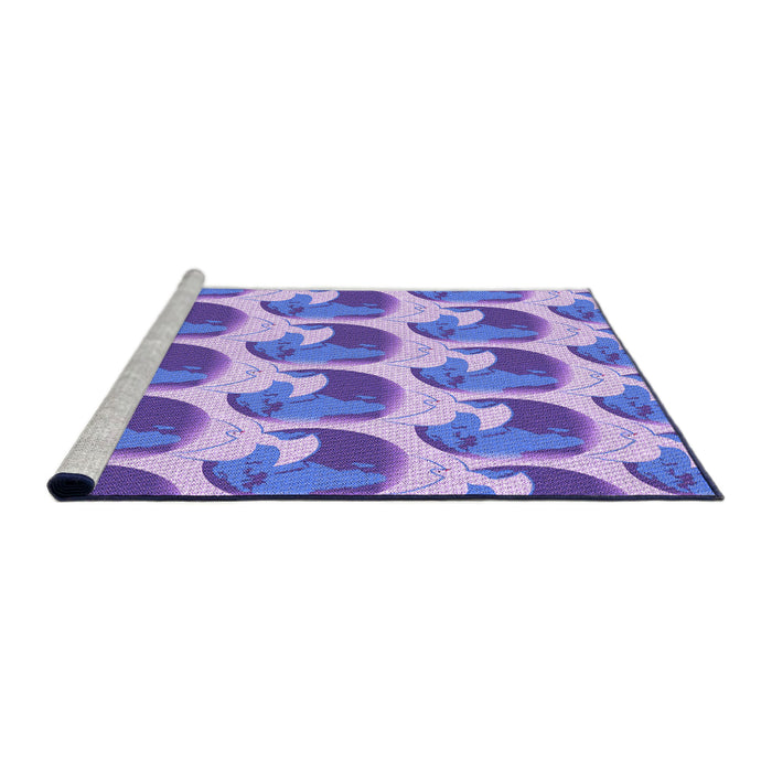 Sideview of Machine Washable Transitional ly Purple Rug, wshpat3087pur