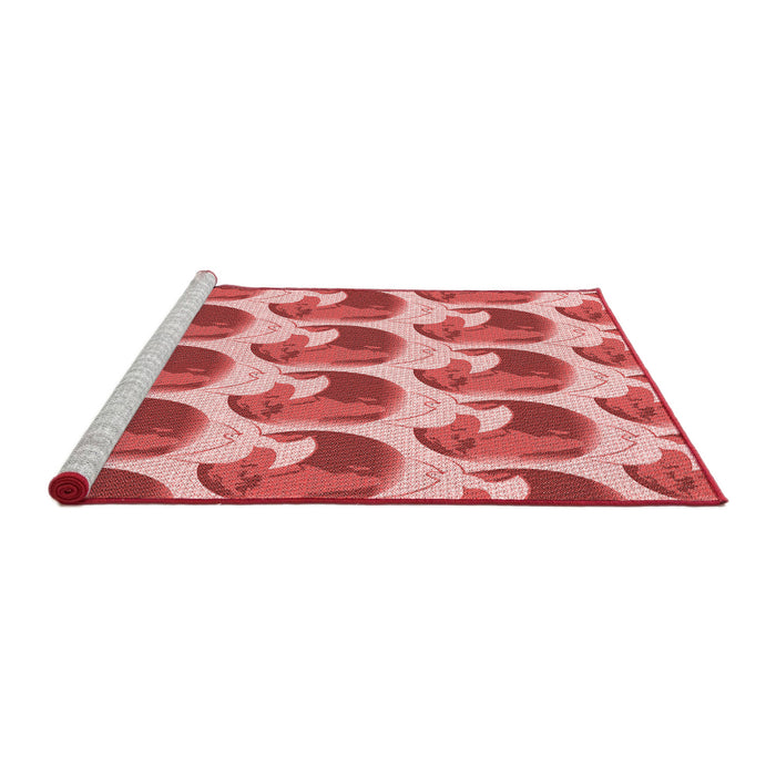 Sideview of Machine Washable Transitional Pastel Pink Rug, wshpat3087rd