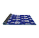 Thickness of Patterned Denim Blue Rug, pat3088blu