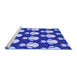 Sideview of Machine Washable Transitional Denim Blue Rug, wshpat3088blu