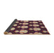 Thickness of Patterned Brown Green Rug, pat3088brn