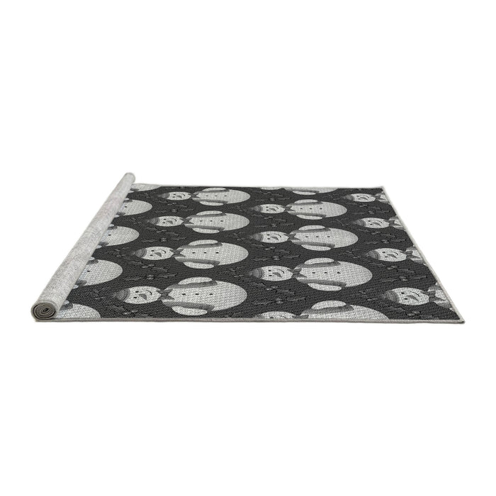 Sideview of Machine Washable Transitional Cloud Gray Rug, wshpat3088gry