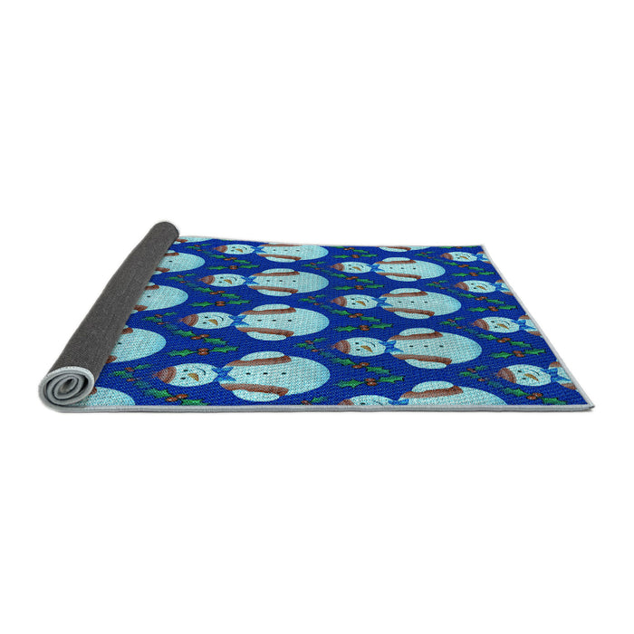 Thickness of Patterned Cobalt Blue Rug, pat3088lblu