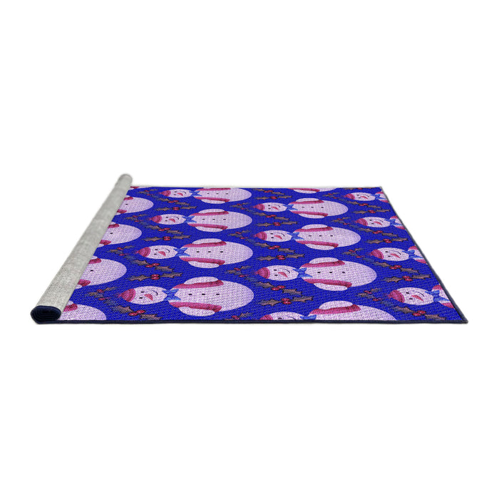 Sideview of Machine Washable Transitional Bright Lilac Purple Rug, wshpat3088pur