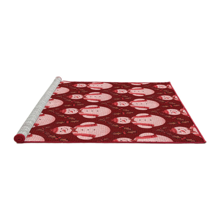 Sideview of Machine Washable Transitional Light Coral Pink Rug, wshpat3088rd