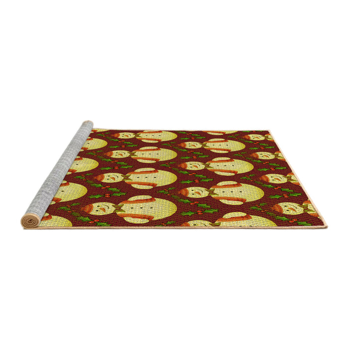 Sideview of Machine Washable Transitional Tomato Red Rug, wshpat3088yw
