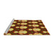 Sideview of Machine Washable Transitional Tomato Red Rug, wshpat3088yw