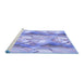 Sideview of Machine Washable Transitional Pastel Blue Rug, wshpat3089blu