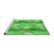 Sideview of Machine Washable Transitional Neon Green Rug, wshpat3089grn