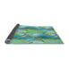 Thickness of Patterned Turquoise Green Rug, pat3089lblu