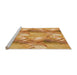 Sideview of Machine Washable Transitional Neon Orange Rug, wshpat3089org