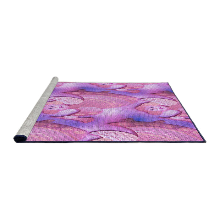 Sideview of Machine Washable Transitional Violet Purple Rug, wshpat3089pur