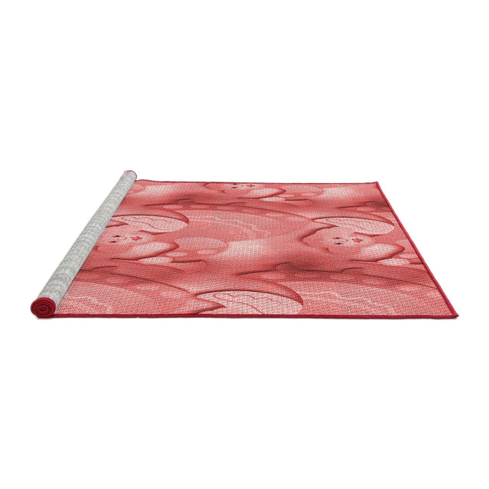 Sideview of Machine Washable Transitional Light Coral Pink Rug, wshpat3089rd