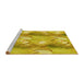 Sideview of Machine Washable Transitional Yellow Rug, wshpat3089yw