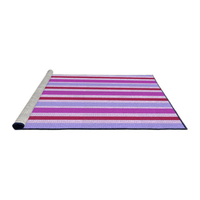 Sideview of Machine Washable Transitional Neon Pink Rug, wshpat309pur