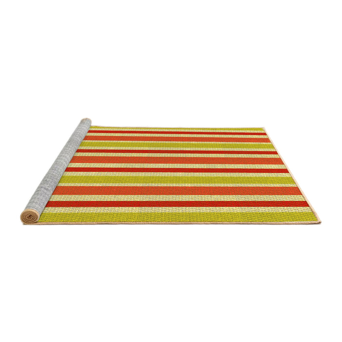 Sideview of Machine Washable Transitional Orange Red Orange Rug, wshpat309yw