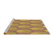 Sideview of Machine Washable Transitional Yellow Rug, wshpat3090brn