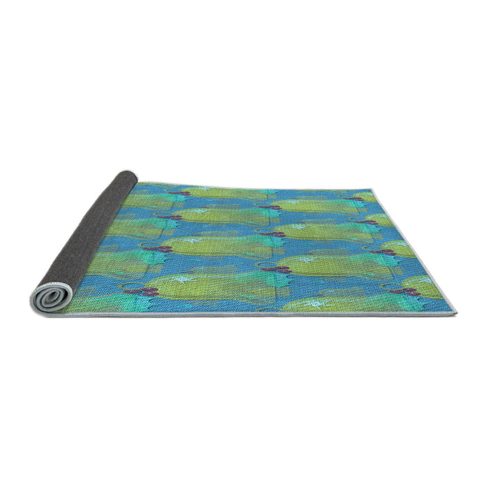 Thickness of Patterned Deep-Sea Green Rug, pat3090lblu